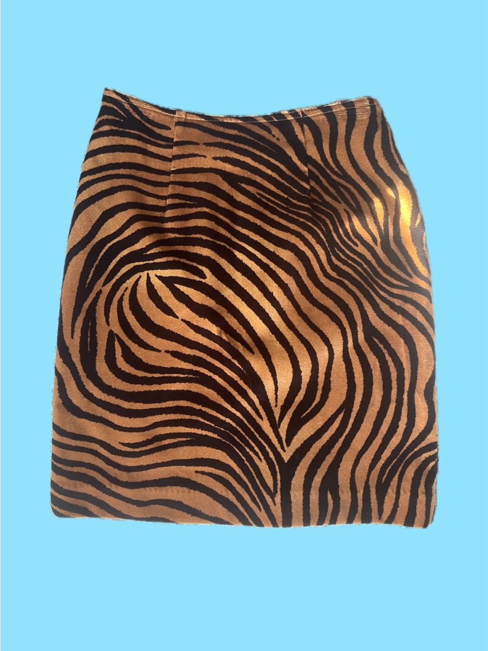 French Laundry Tiger-Stripe Pencil Skirt in Brown and Black